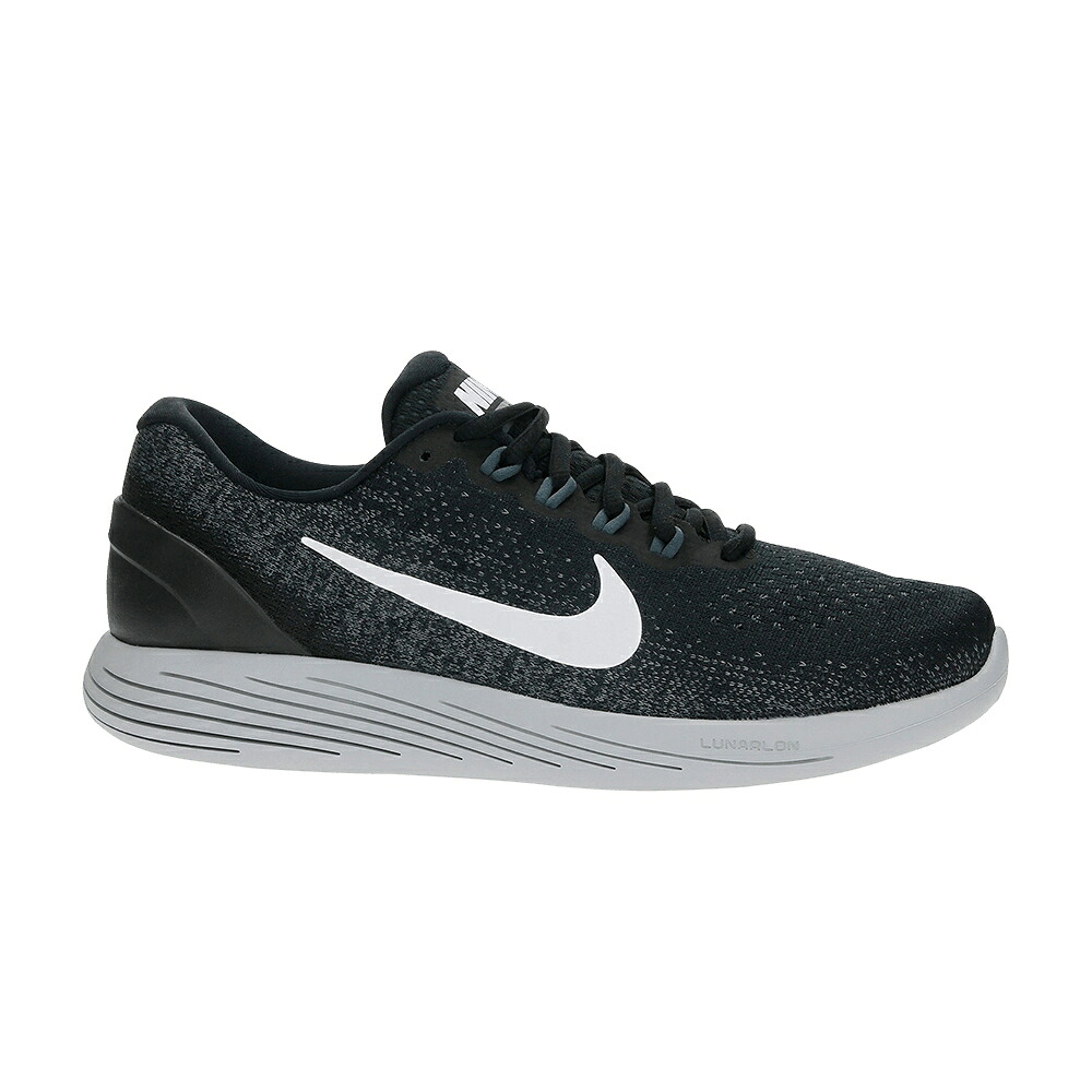 ナイキ 黒色 ブラック 白色 ホワイト 灰色 グレー 'BLACK' スニーカー メンズ NIKE LUNARGLIDE 9 / BLACK WHITE DARK GREY
