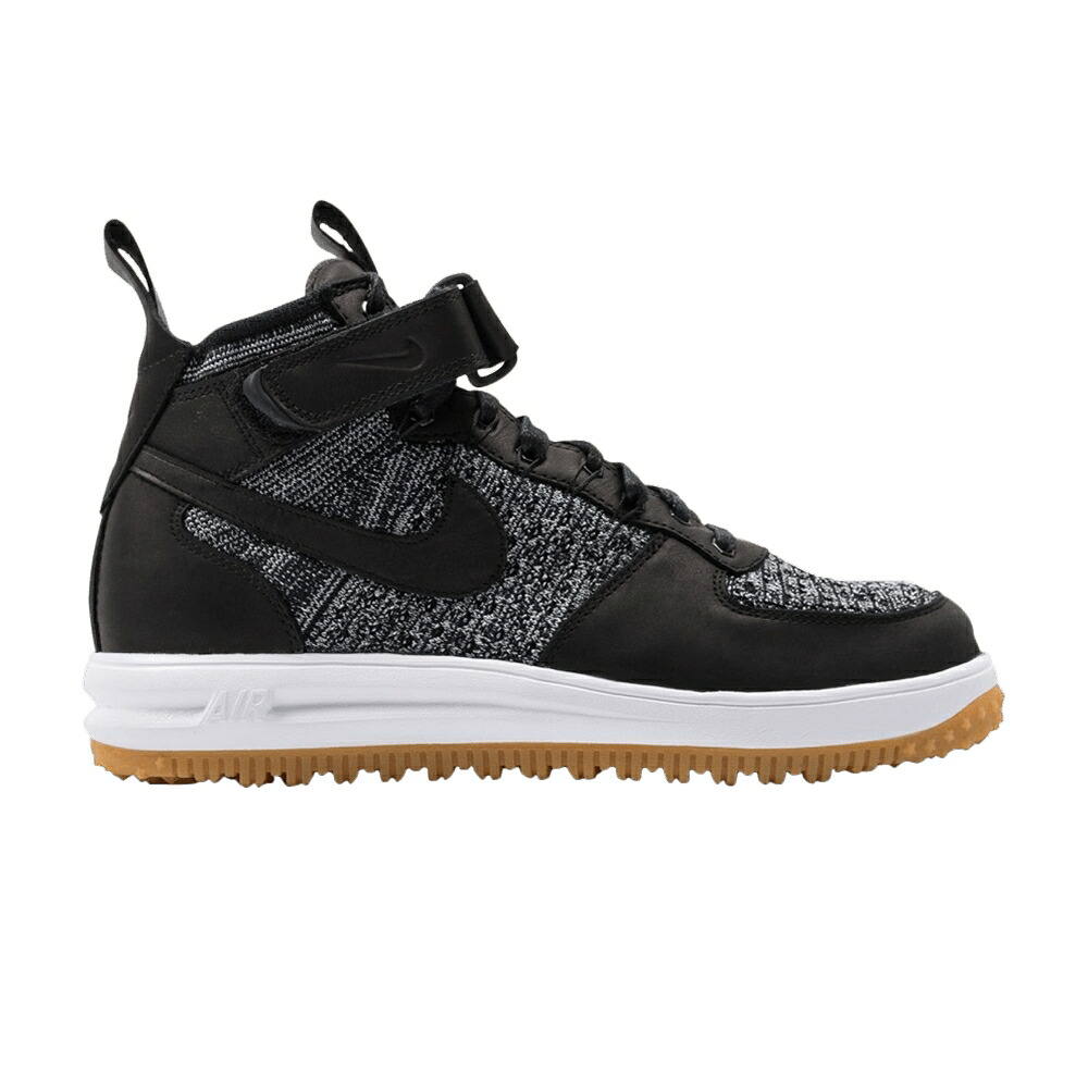 ナイキ ルーナー ルナー フライニット 黒色 ブラック 白色 ホワイト 灰色 グレー 'BLACK WHITE' スニーカー メンズ NIKE LUNAR FORCE 1 FLYKNIT WORKBOOT / BLACK WHITE WOLF GREY|スニケス