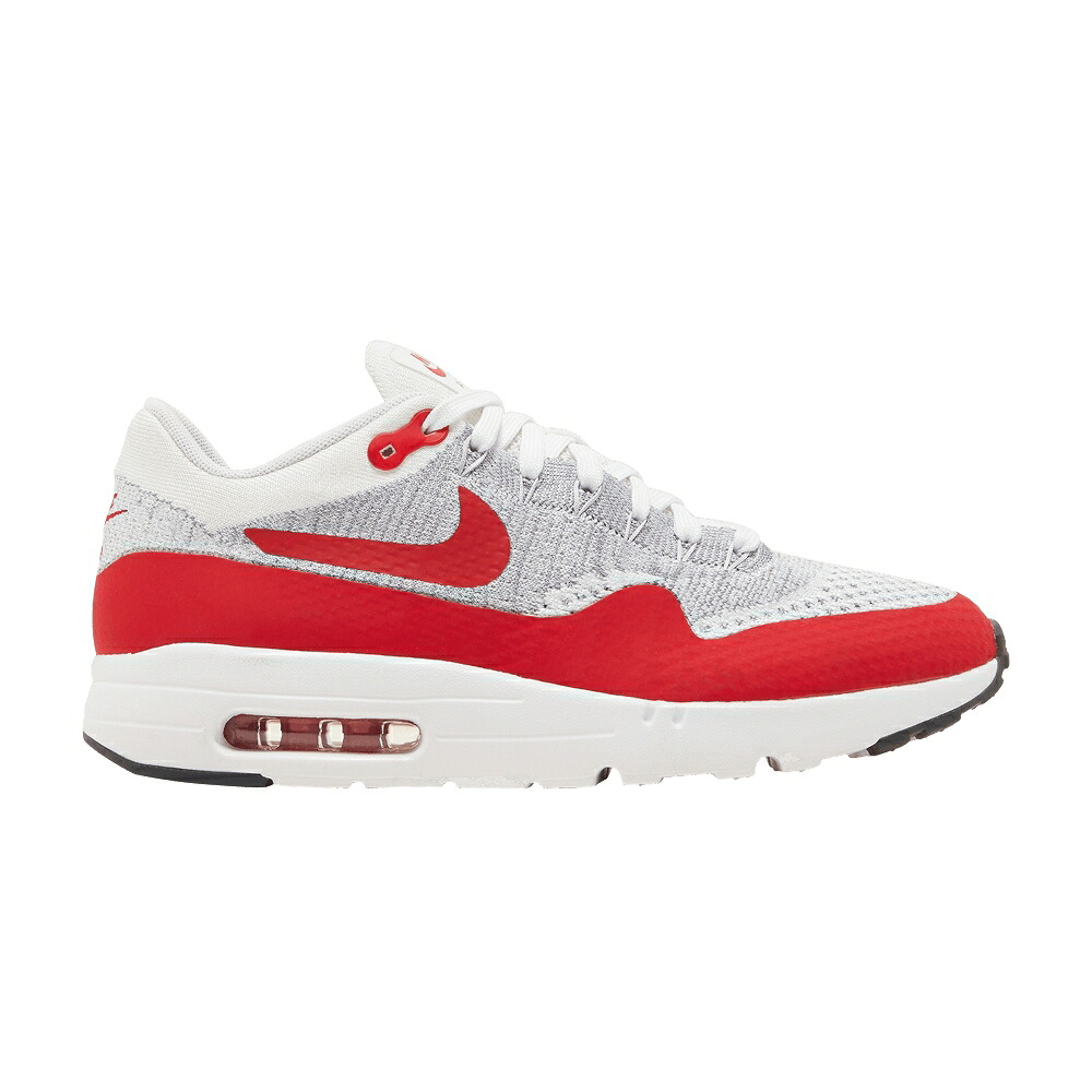 ナイキ マックス ウルトラ フライニット 白色 ホワイト 赤 レッド ピュア エアマックス 'WHITE RED' スニーカー メンズ NIKE AIR MAX 1 ULTRA FLYKNIT UNIVERSITY / WHITE UNIVERSITY RED PURE