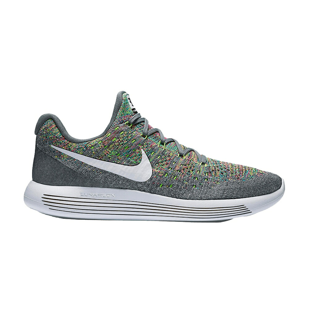 ナイキ フライニット クール 灰色 グレー 青色 ブルー 白色 ホワイト 'MULTICOLOR' スニーカー メンズ NIKE LUNAREPIC LOW FLYKNIT 2 / COOL GREY VOLT BLUE GLOW WHITE｜スニケス