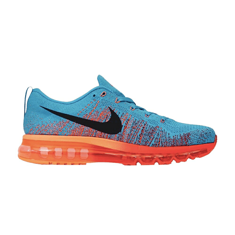 ナイキ フライニット マックス 青色 ブルー 'VIVID BLUE' スニーカー メンズ NIKE FLYKNIT MAX / VVD BLUE BLK GYM RD ATMC ORNG｜スニケス