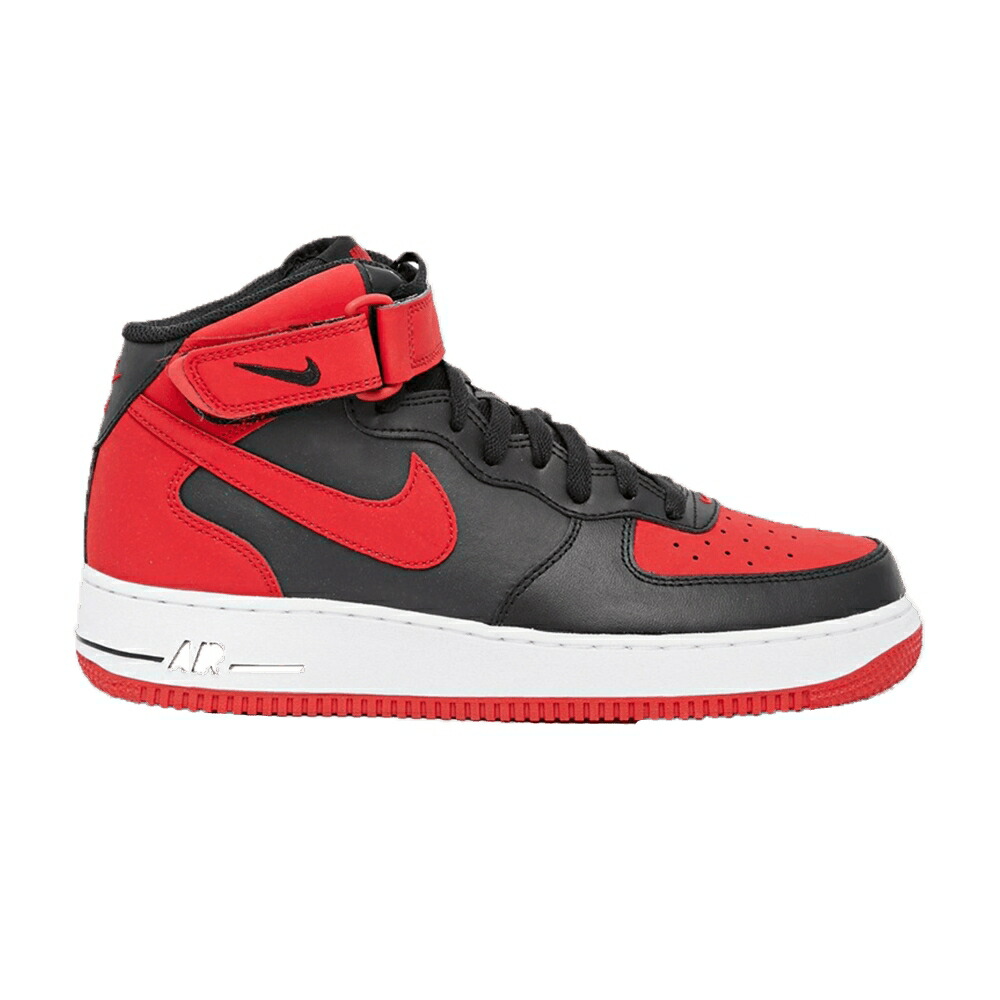ナイキ ミッド 黒色 ブラック 赤 レッド 白色 ホワイト エアフォース '07 'BLACK RED' スニーカー メンズ NIKE AIR FORCE 1 MID GYM / BLACK GYM RED WHITE