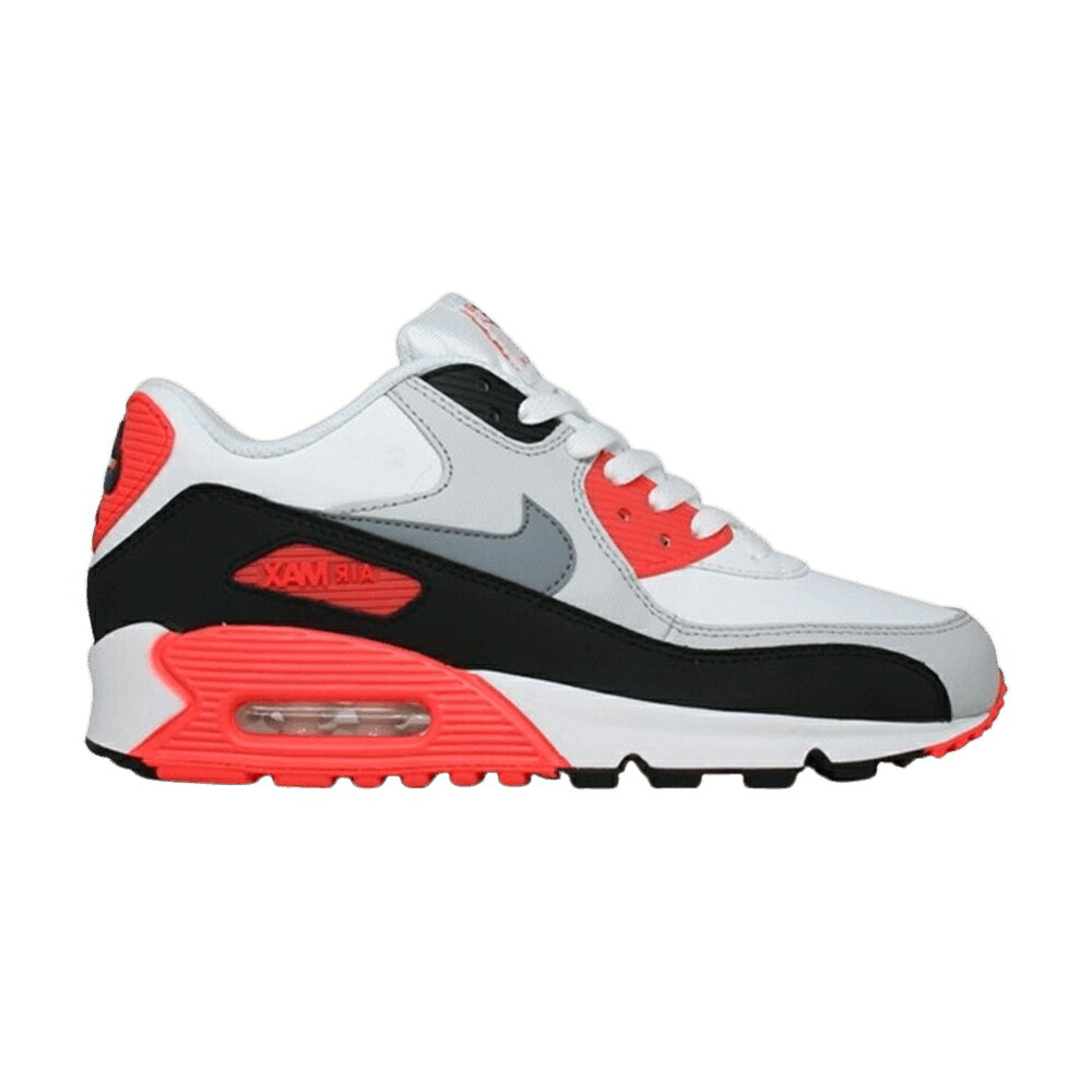 ナイキ マックス 白いこと 白いこと エア湖マックス \u0027INFRARED\u0027 お坊っちゃん キッズ NIKE AIR MAX 90 GS / WHITE CMNT GRY LGHT ZN GRY BLK もの言う花 マタニティ スニーカー