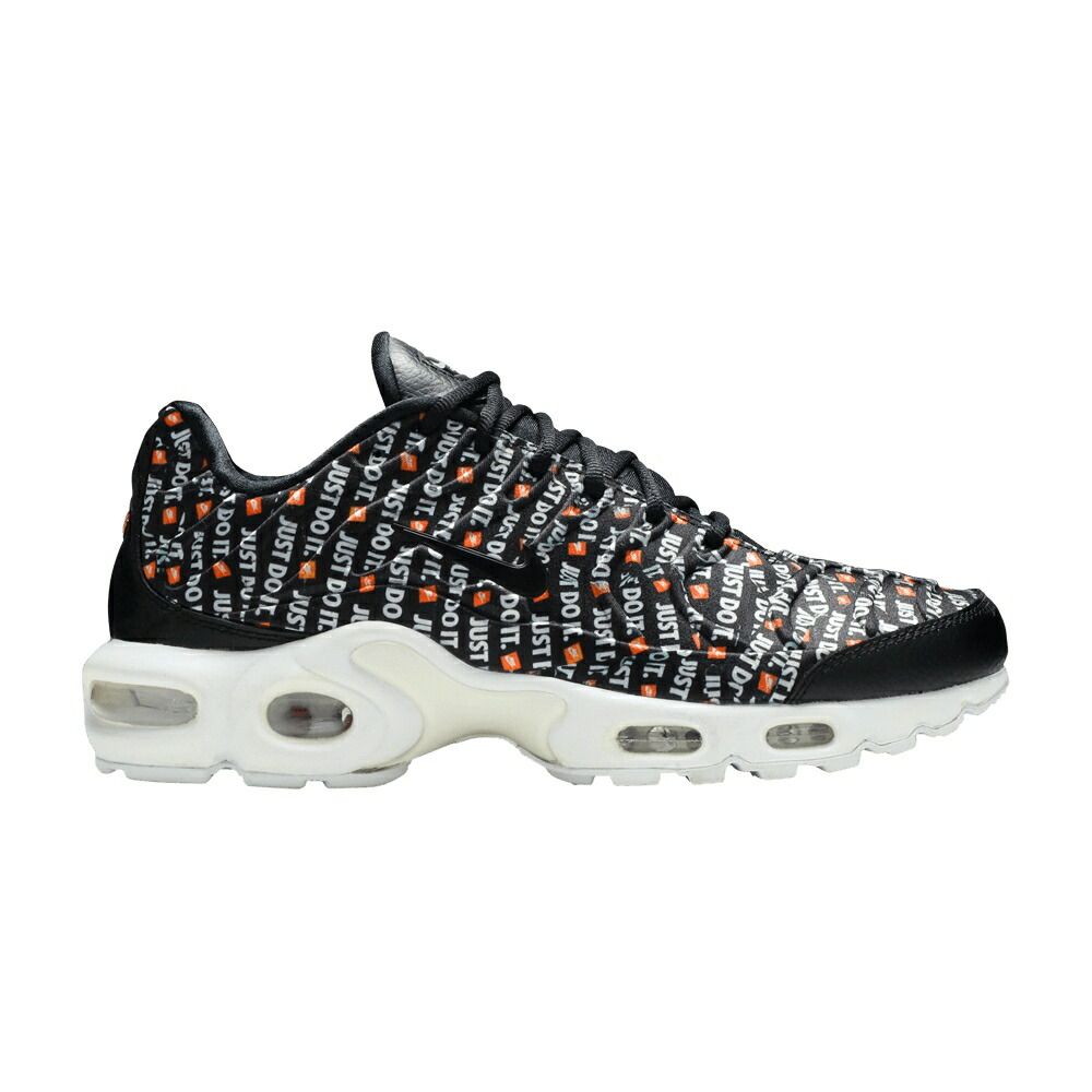 ナイキ マックス 黒色 ブラック 白色 ホワイト 橙 オレンジ エアマックスプラス 'JUST IT' スニーカー レディース NIKE WMNS AIR MAX PLUS DO / BLACK BLACK WHITE TOTAL ORANGE