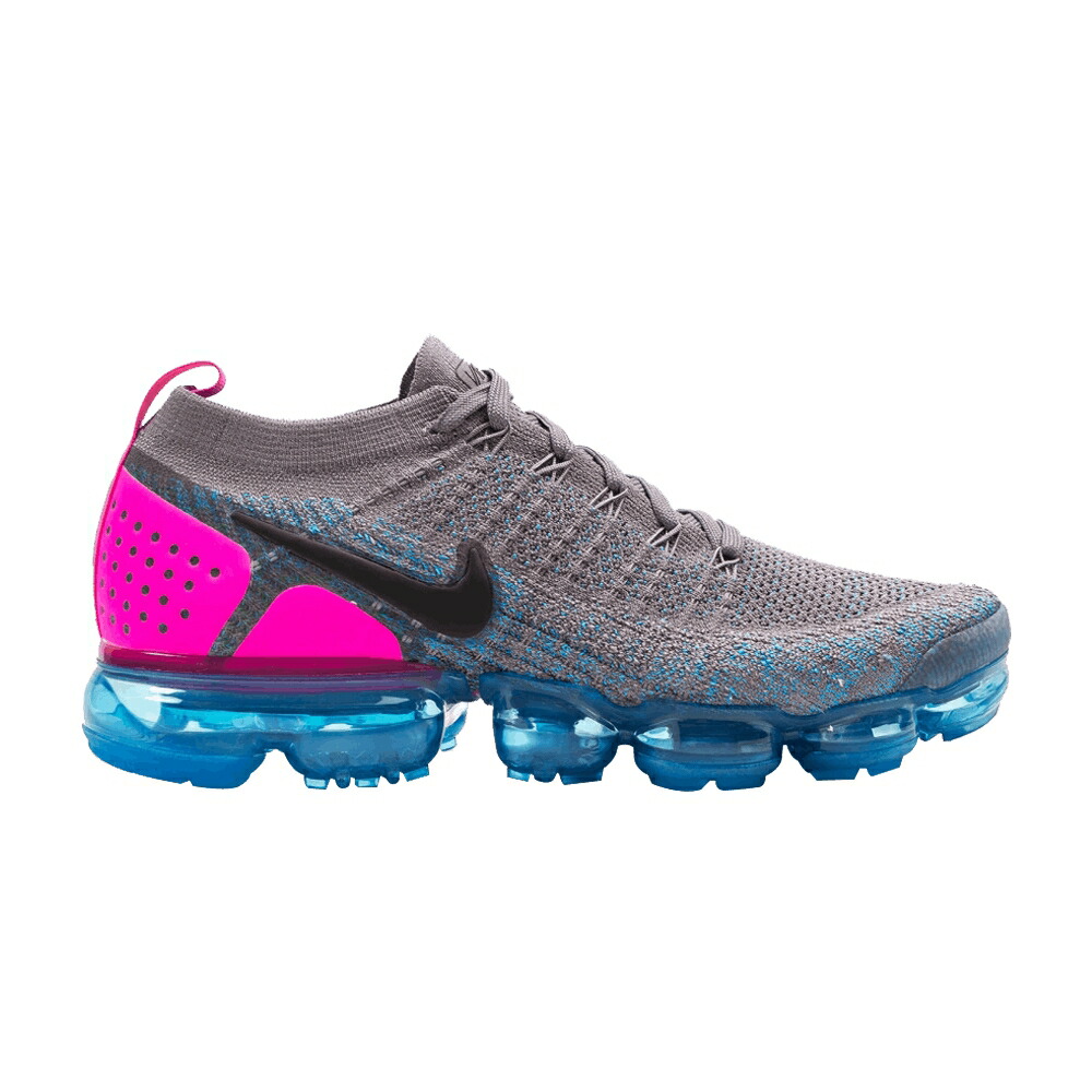 ナイキ フライニット 黒色 ブラック 青色 ブルー ピンク エアヴェイパーマックス GUNSMOKE スニーカー メンズ NIKE AIR VAPORMAX FLYKNIT 2 / GUNSMOKE BLACK BLUE ORBIT PINK
