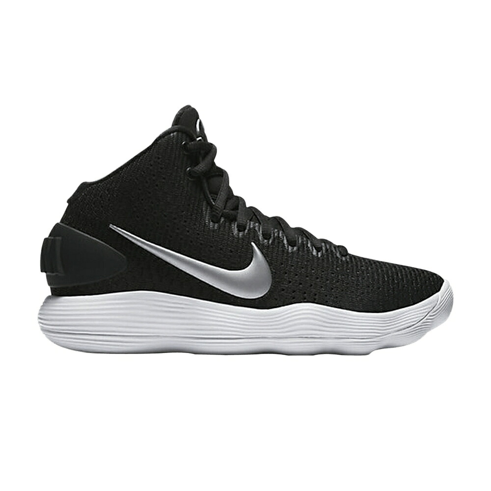 ナイキ ハイパーダンク 黒色 ブラック 白色 ホワイト 銀色 シルバー スニーカー レディース NIKE WMNS HYPERDUNK 2017 / BLACK WHITE METALLIC SILVER｜スニケス