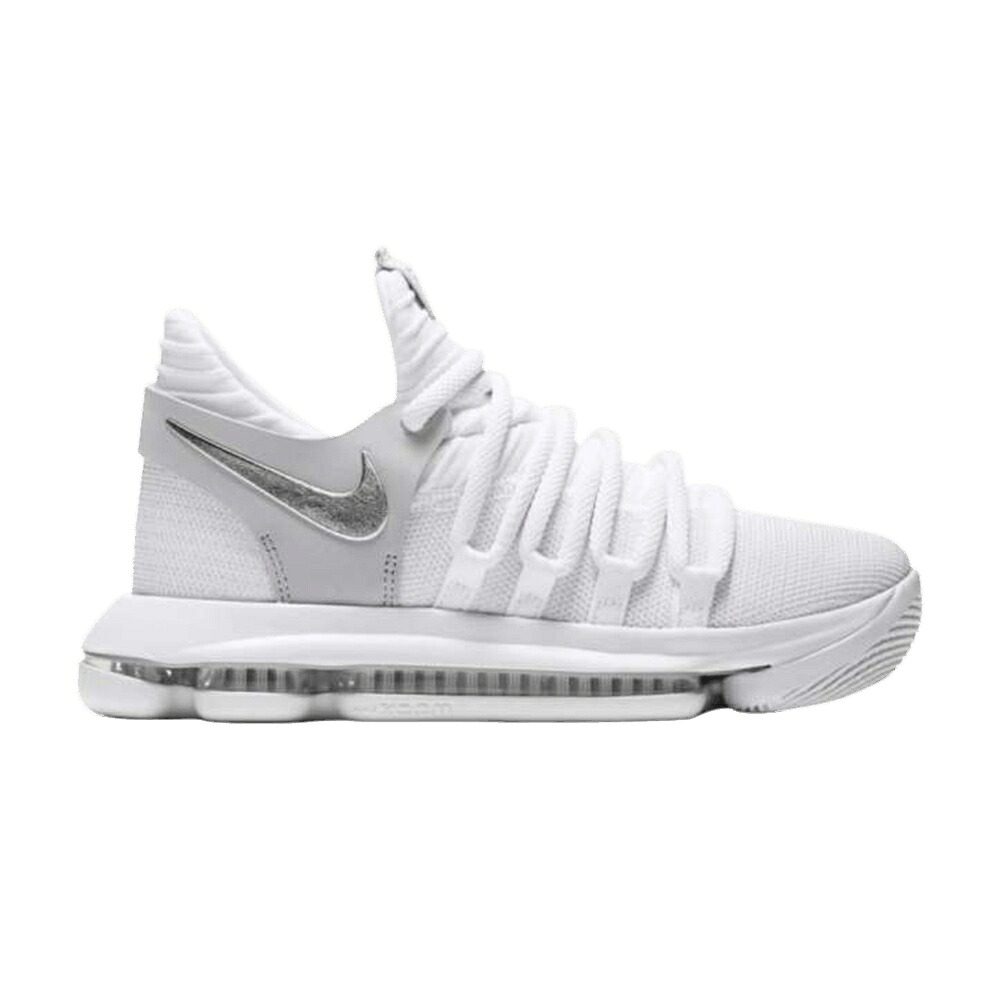 ナイキ 白色 ホワイト ピュア プラチナム 'STILL KD' ジュニア キッズ NIKE KD 10 GS / WHITE CHROME PURE PLATINUM ベビー マタニティ スニーカー｜スニケス