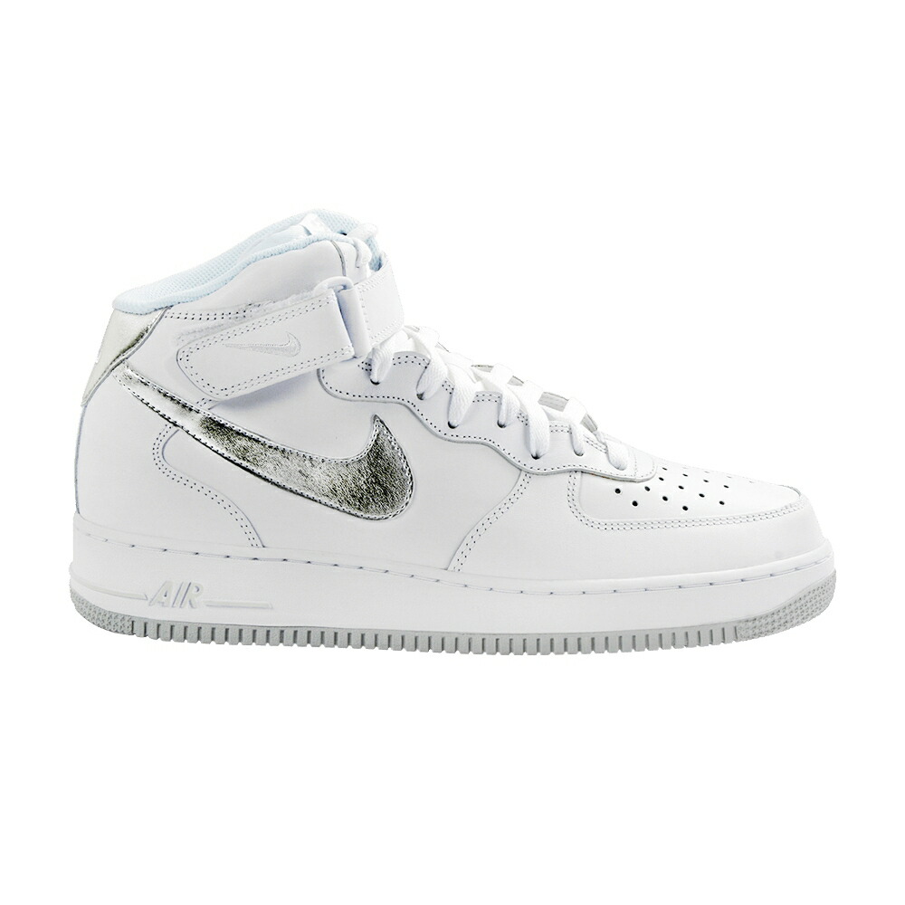 ナイキ ミッド 白色 ホワイト 銀色 シルバー エアフォース '07 'WHITE SILVER' スニーカー メンズ NIKE AIR FORCE 1 MID / WHITE METALLIC SILVER