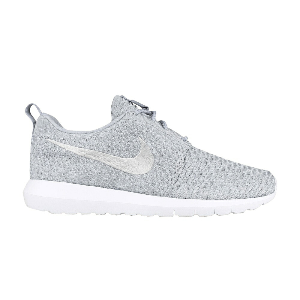 ナイキ フライニット 灰色 グレー 白色 ホワイト スニーカー メンズ NIKE ROSHE NM FLYKNIT / WOLF GREY WOLF GREY WHITE｜スニケス