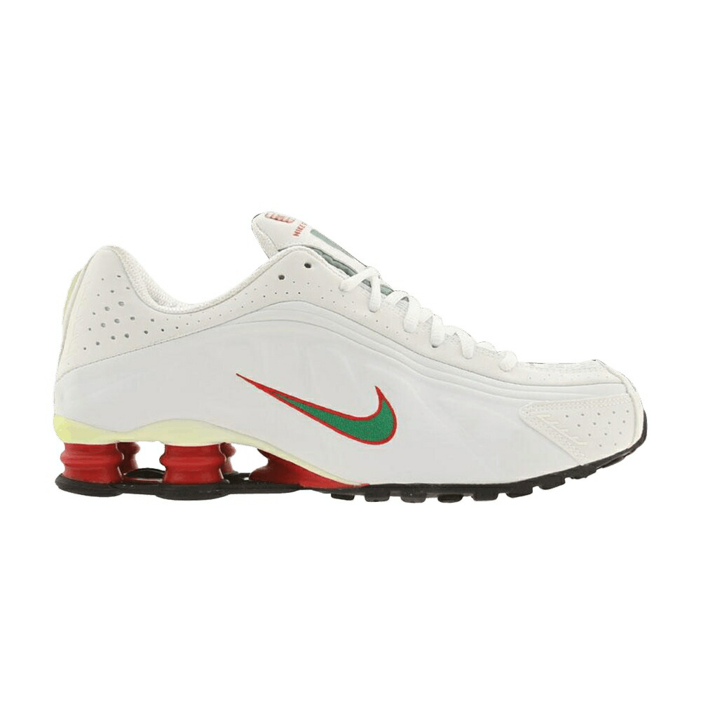 ナイキ ショックス 白いこと 白いこと 緑 緑であること 赤 赤いこと スニーカー メンズ NIKE SHOX R4 / WHITE PINE GREEN SPORT RED
