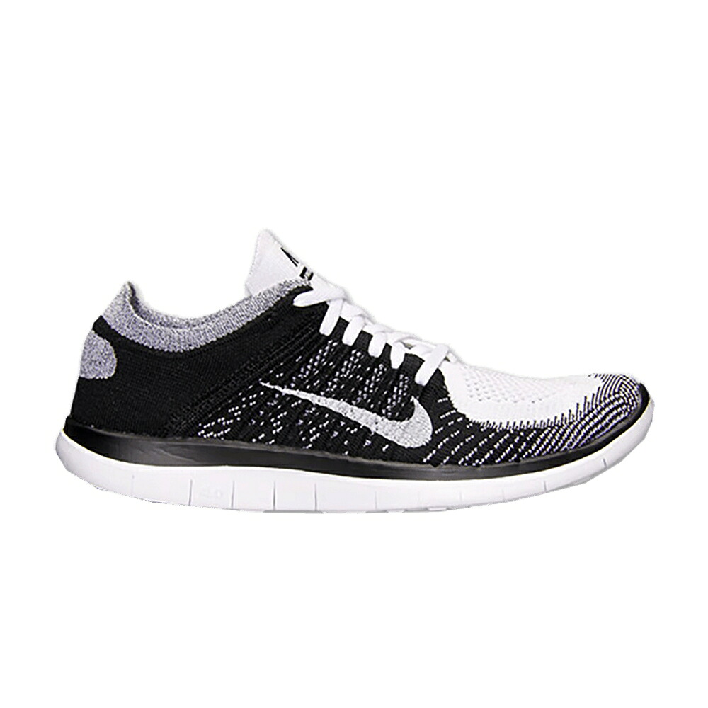 ナイキ フリー フライニット 白色 ホワイト 黒色 ブラック 4.0 'WHITE BLACK' スニーカー レディース NIKE WMNS FREE FLYKNIT / WHITE WHITE BLACK VOLT｜スニケス
