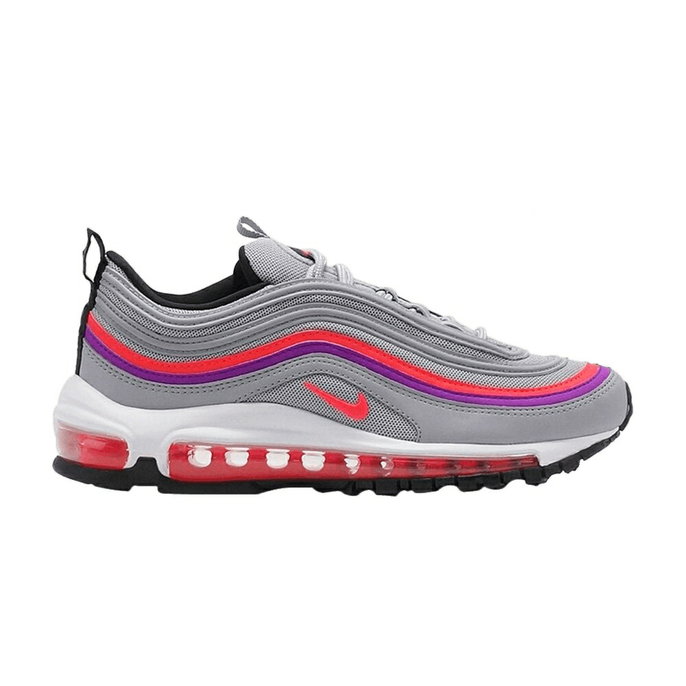 ナイキ マックス 紫 パープル 灰色 グレー 赤 レッド エアマックス PINK STRIPE スニーカー レディース NIKE WMNS AIR MAX 97 PURPLE / WOLF GREY SOLAR RED