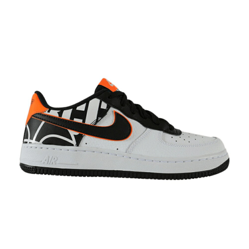 ナイキ 白色 ホワイト 黒色 ブラック 橙 オレンジ エアフォース ジュニア キッズ NIKE AIR FORCE 1 LOW LV8 GS / WHITE BLACK ORANGE ベビー マタニティ スニーカー