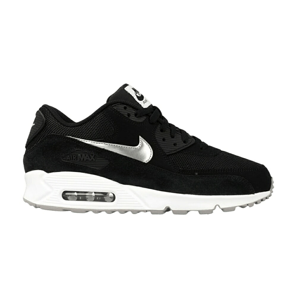 ナイキ マックス 黒色 ブラック 銀色 シルバー 白色 ホワイト エアマックス スニーカー メンズ NIKE AIR MAX 90 ESSENTIAL / BLACK METALLIC SILVER WHITE FLAT|スニケス