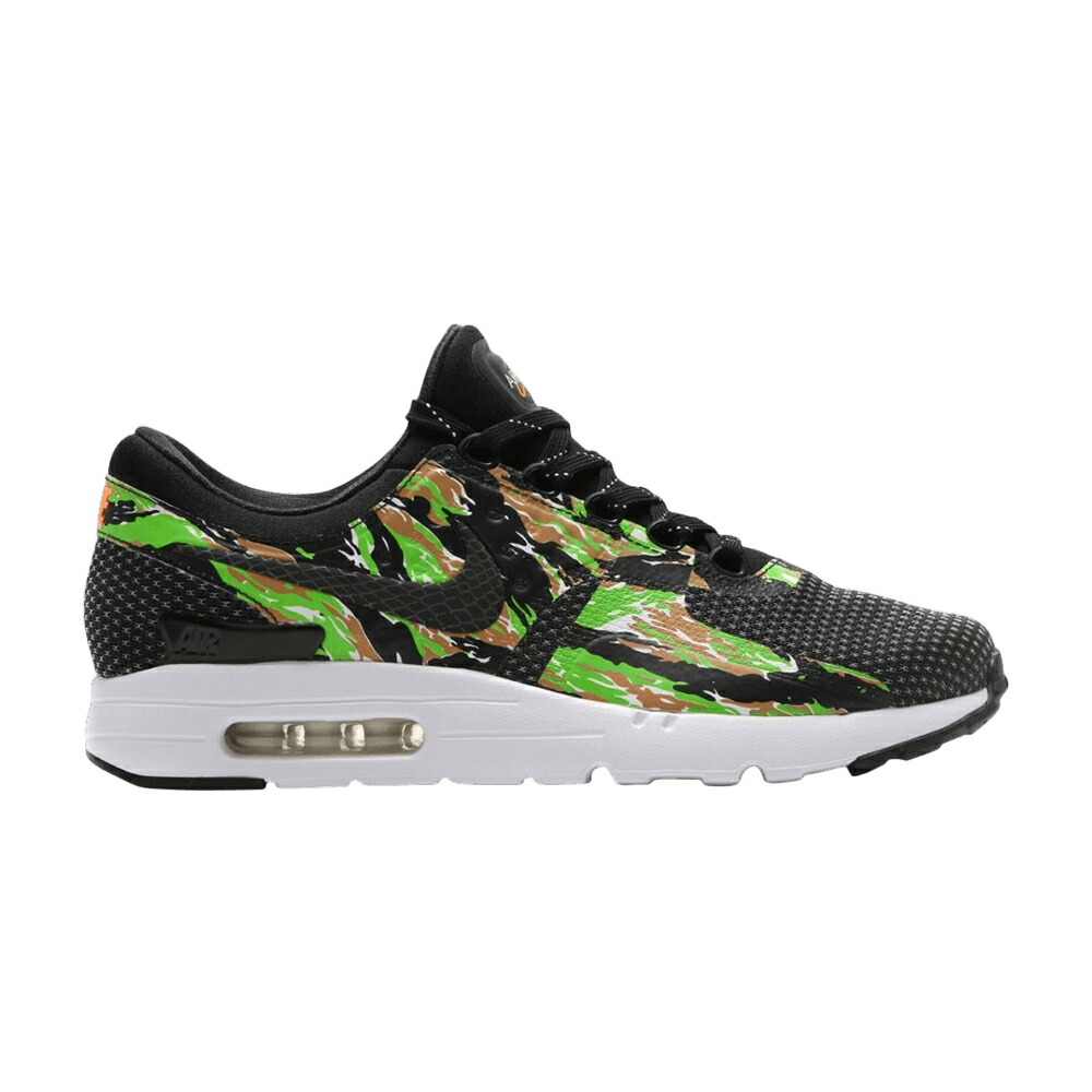 ナイキ マックス ゼロ 黒色 ブラック 灰色 グレー エアマックス TIGER CAMO スニーカー メンズ NIKE ATMOS X AIR MAX ZERO ID / BLACK BLACK DARK GREY TOTAL