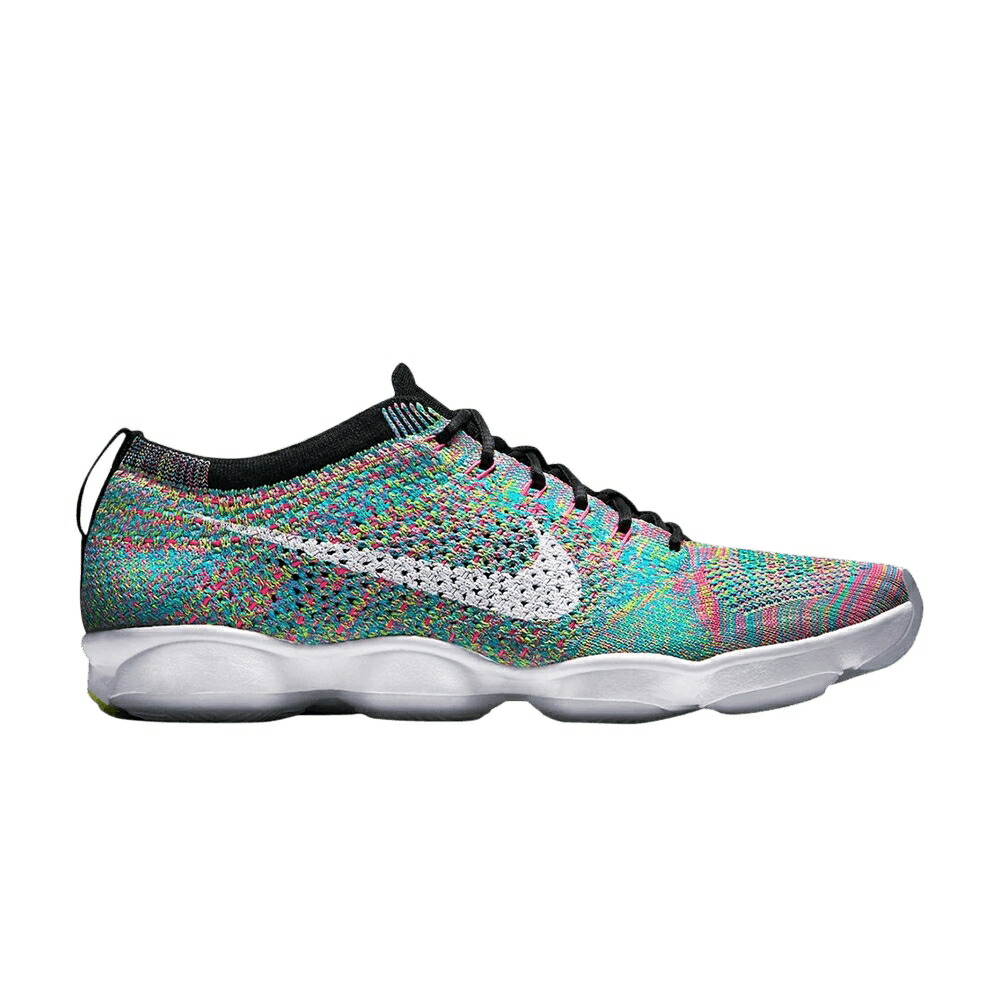 ナイキ 飛球編み物 望遠レンズ 黒いこと 黒いこと 白いこと 白いこと スニーカー レディース NIKE WMNS FLYKNIT ZOOM AGILITY / BLACK WHITE ELCTRC GRN PNK PW