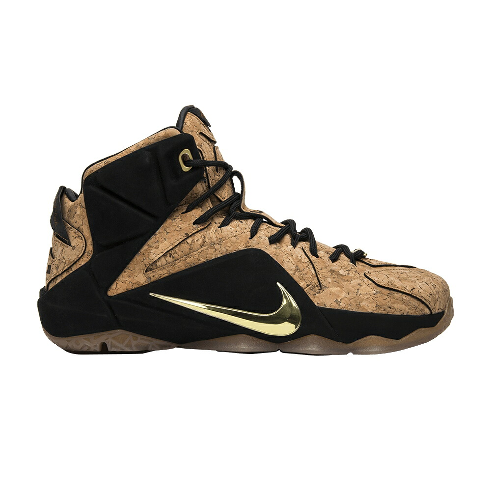 ナイキ レブロン ゴールド 黒いこと 黒いこと \u0027CORK\u0027 スニーカー メンズ NIKE LEBRON 12 EXT / HAZLENUT METALLIC GOLD BLACK