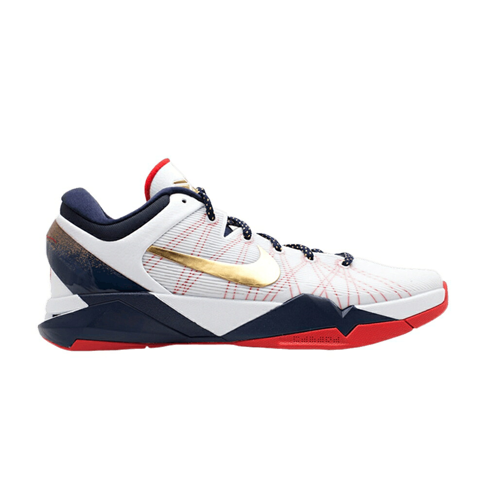 ナイキ ズーム コービー システム 白色 ホワイト 赤 レッド 'GOLD MEDAL' スニーカー メンズ NIKE ZOOM KOBE 7 SYSTEM / WHITE OBSIDIAN UNIVERSITY RED