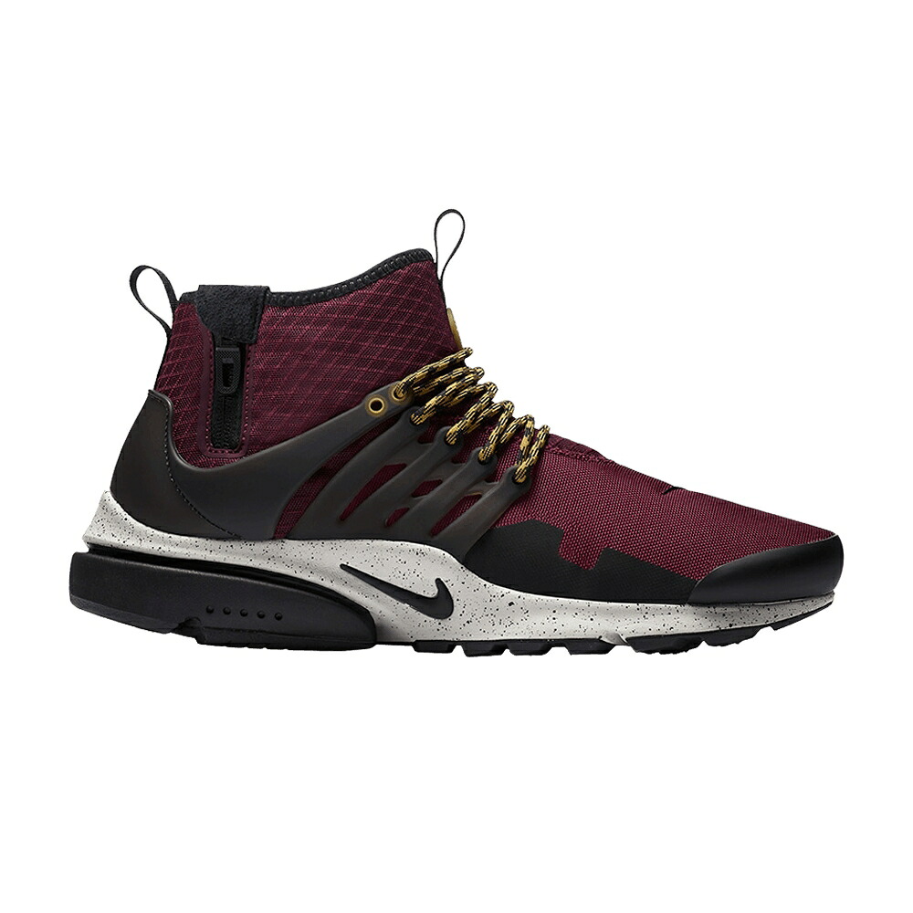 ナイキ プレスト ミッド ブドウ酒色 バーガンディー 黒いこと 黒いこと エア湖 \u0027BORDEAUX\u0027 スニーカー メンズ NIKE AIR PRESTO MID UTILITY / BURGUNDY BLACK 靴-スニーカー
