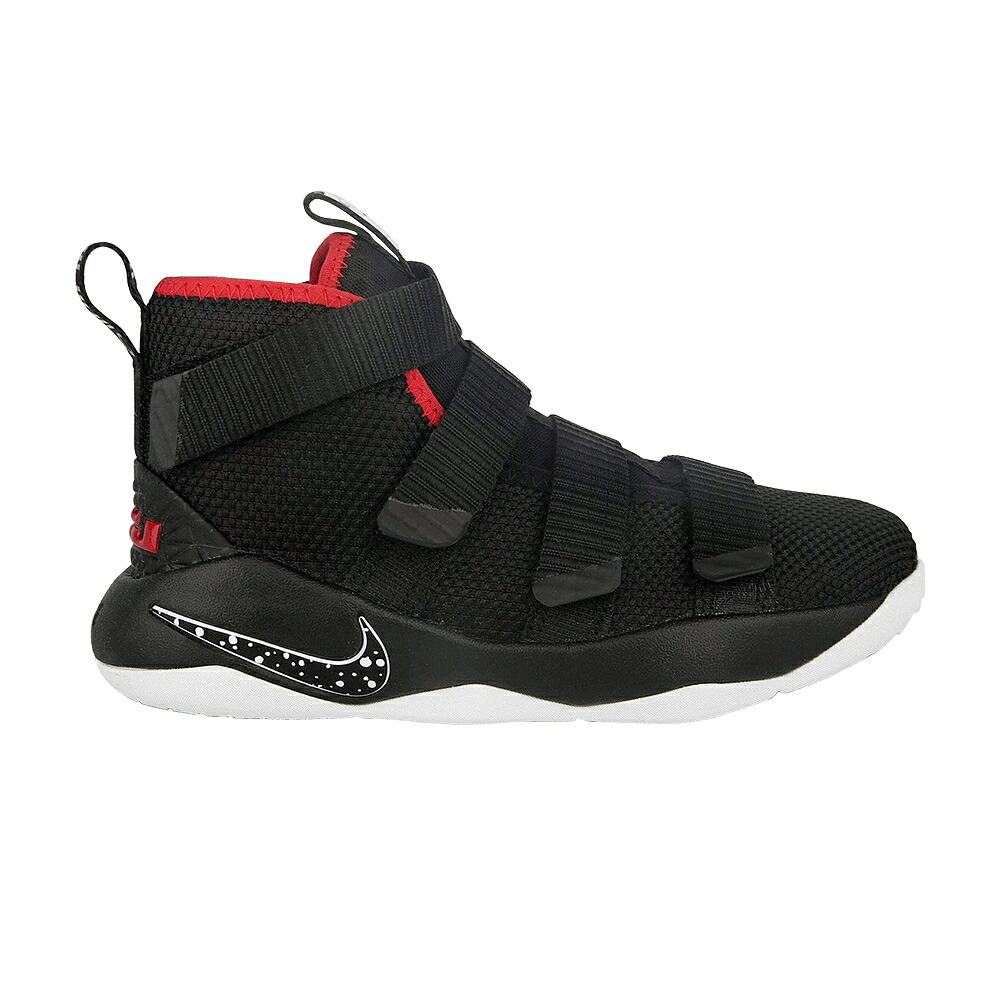 ナイキ レブロン ソルジャー 黒色 ブラック 白色 ホワイト 赤 レッド ジュニア キッズ NIKE LEBRON SOLDIER 11 PS / BLACK WHITE UNIVERSITY RED ベビー マタニティ スニーカー｜スニケス