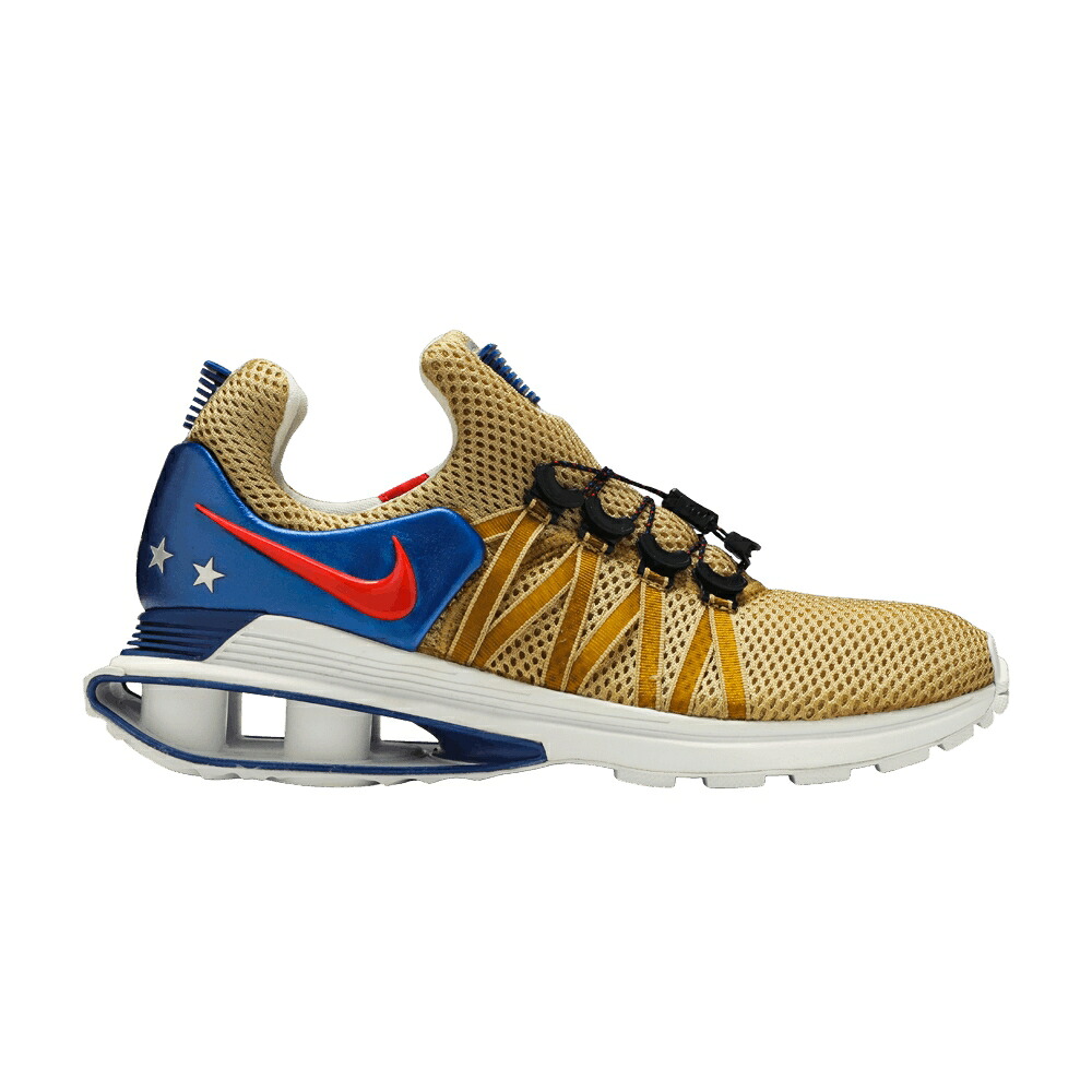 ナイキ ショックス ゴールド 白色 ホワイト 青色 ブルー 'METALLIC GOLD' スニーカー メンズ NIKE SHOX GRAVITY / METALLIC GOLD WHITE GYM BLUE