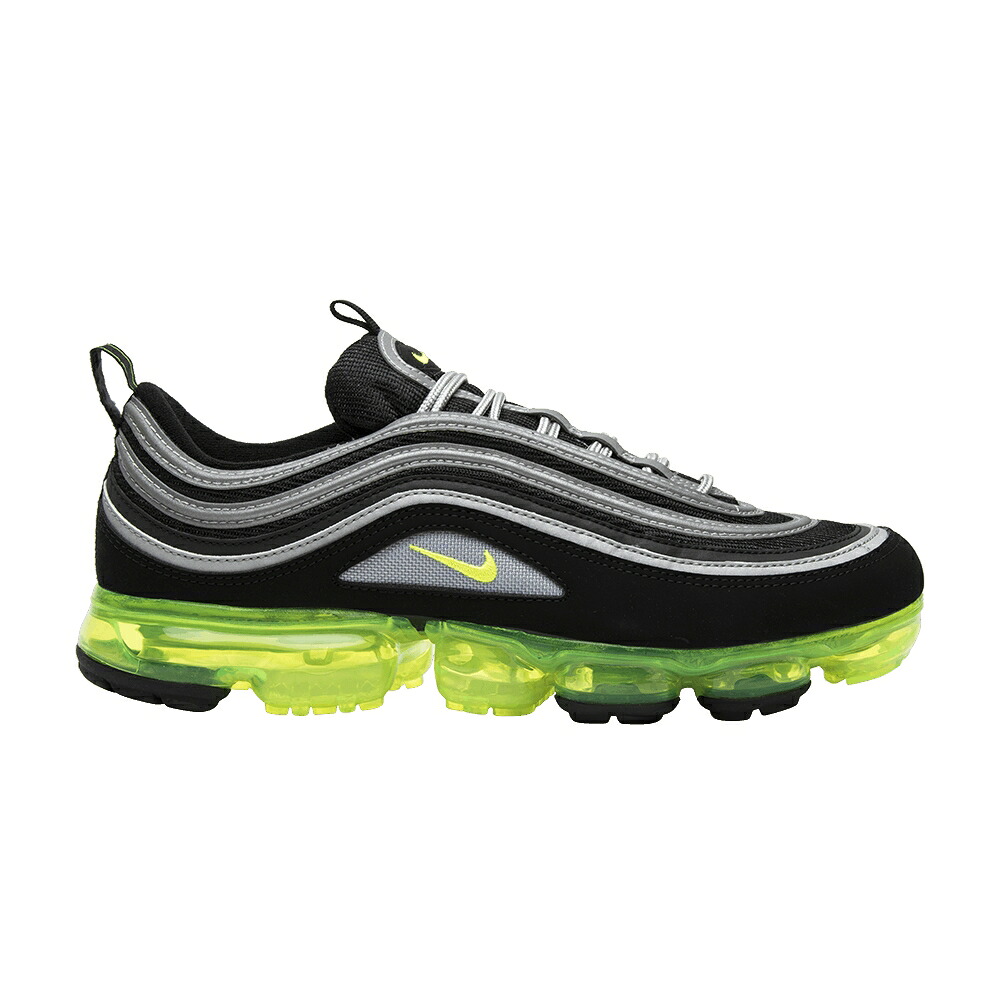 ナイキ 黒色 ブラック 銀色 シルバー エアヴェイパーマックス 'NEON' スニーカー メンズ NIKE AIR VAPORMAX 97 / BLACK VOLT METALLIC SILVER|スニケス