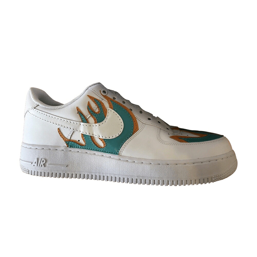 ナイキ アート 白色 ホワイト エアフォース 'LA FLAME' スニーカー メンズ NIKE JOHN GEIGER X THESHOESURGEON AIR FORCE 1 LOW ART BASEL EDITION / WHITE MULTI COLOR