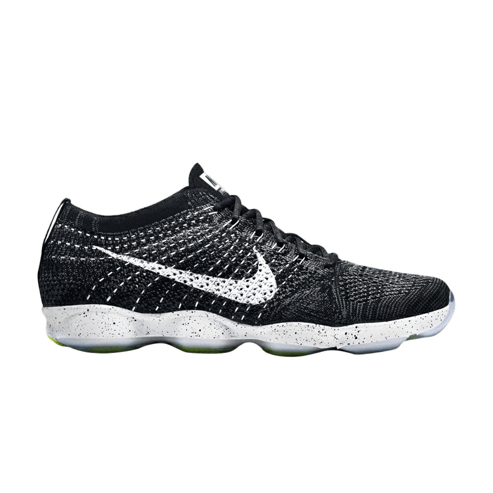 ナイキ フライニット ズーム 黒色 ブラック 白色 ホワイト 灰色 グレー 'BLACK' スニーカー レディース NIKE WMNS FLYKNIT ZOOM AGILITY / BLACK WHITE DARK GREY VOLT|スニケス