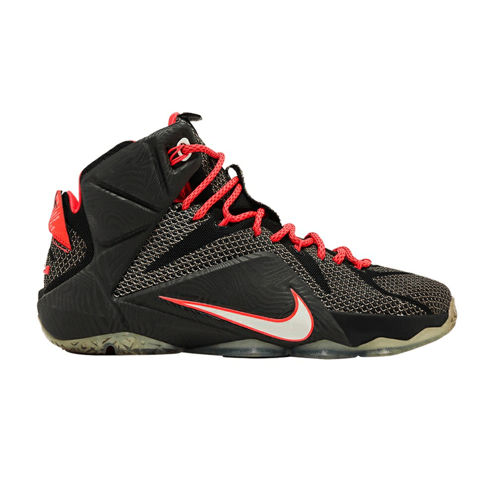ナイキ レブロン 黒色 ブラック クリムゾン 白色 ホワイト 'COURT VISION' スニーカー メンズ NIKE LEBRON 12 / BLACK BRIGHT CRIMSON WHITE