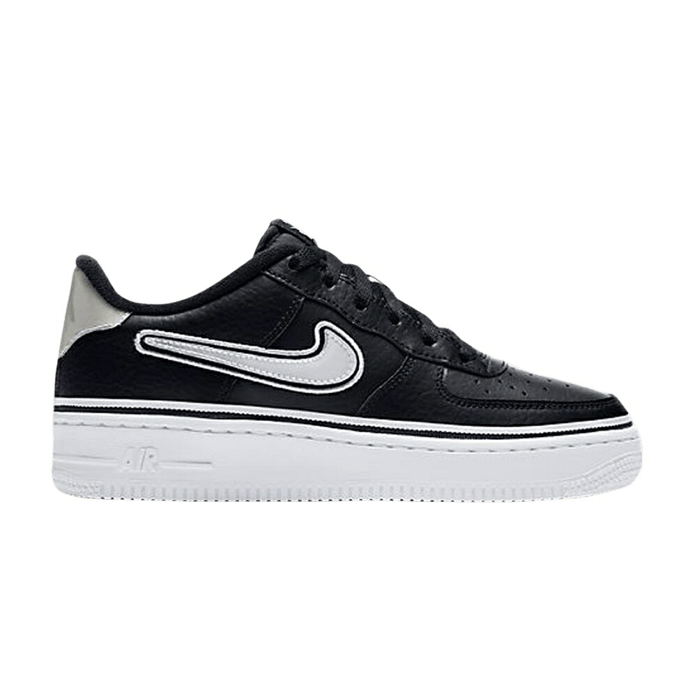 ナイキ 黒色 ブラック 白色 ホワイト エアフォース 'BLACK WHITE' ジュニア キッズ NIKE AIR FORCE 1 LV8 SPORT GS / BLACK WHITE ベビー マタニティ スニーカー