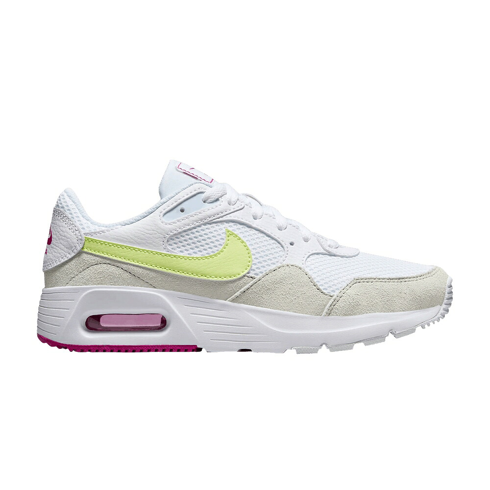 ナイキ マックス 白色 ホワイト エアマックス 'WHITE FIREBERRY' スニーカー レディース NIKE WMNS AIR MAX SC LEMON / WHITE LIGHT LEMON TWIST｜スニケス
