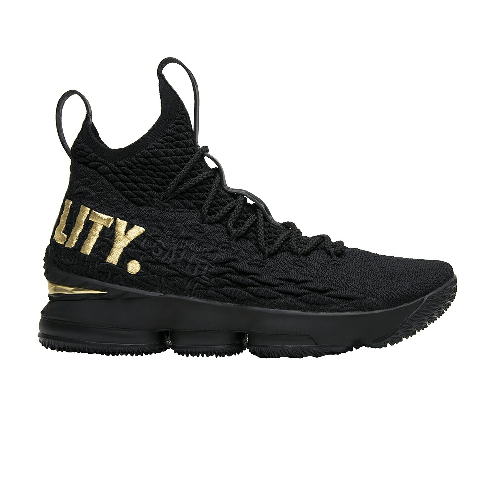 ナイキ レブロン 黒色 ブラック ゴールド 'EQUALITY' スニーカー メンズ NIKE LEBRON 15 PE / BLACK GOLD｜スニケス