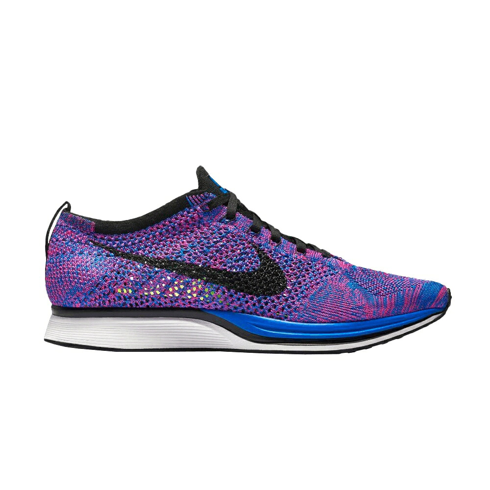 ナイキ フライニット ゲーム 黒色 ブラック ピンク 'INDIGO' ゲームロイヤル 青 ブルー スニーカー メンズ NIKE FLYKNIT RACER 2016 / GAME ROYAL BLACK PINK FLASH
