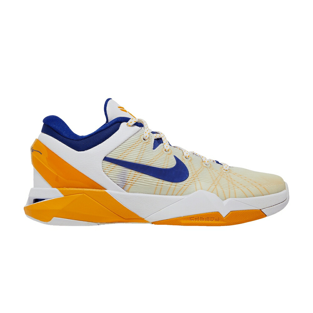 ナイキ ズーム コービー システム 白色 ホワイト コンコルド コンコード LAKERS スニーカー メンズ NIKE ZOOM KOBE 7 SYSTEM / WHITE CONCORD DEL SOL PR PLTNM