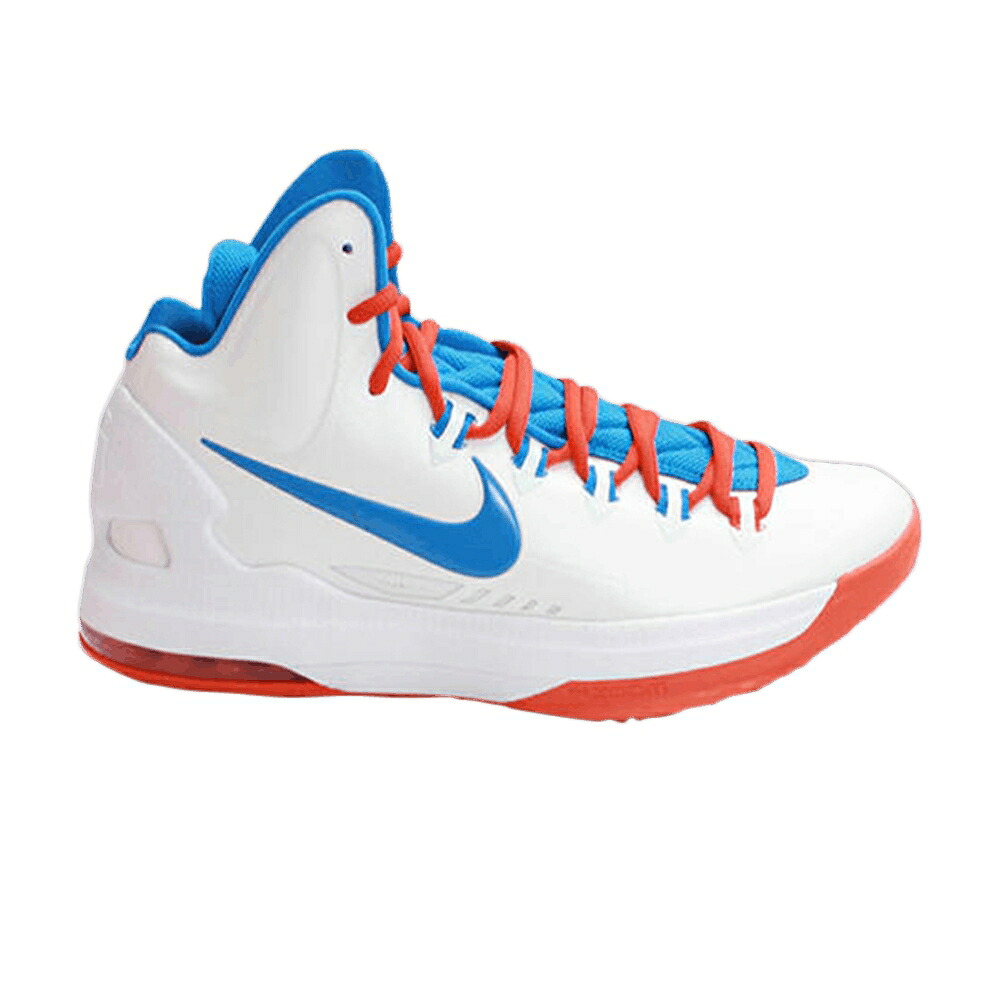 ナイキ 白色 ホワイト 青色 ブルー チーム 橙 オレンジ 'HOME' スニーカー メンズ NIKE KD 5 / WHITE PHOTO BLUE TEAM ORANGE
