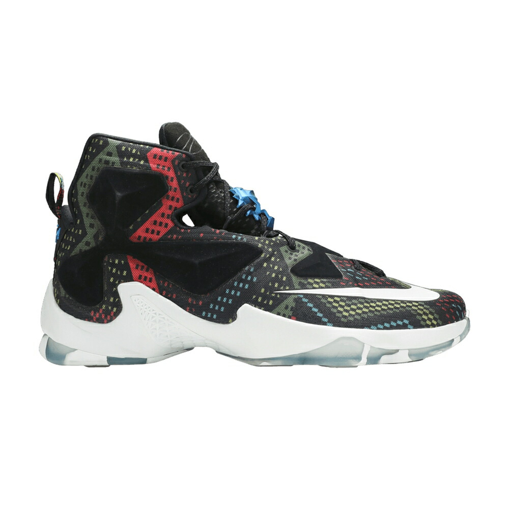 ナイキ レブロン サーティーン 白色 ホワイト 黒色 ブラック BHM スニーカー メンズ NIKE LEBRON 13 / MULTI COLOR WHITE BLACK