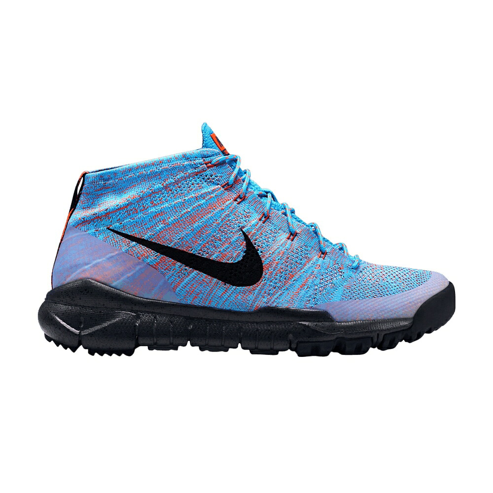 ナイキ 飛球編み物 調教師 チャッカ 青味 青味 クリムゾン スニーカー メンズ NIKE FLYKNIT TRAINER CHUKKA SFB / BLUE LAGOON BRIGHT CRIMSON GYM