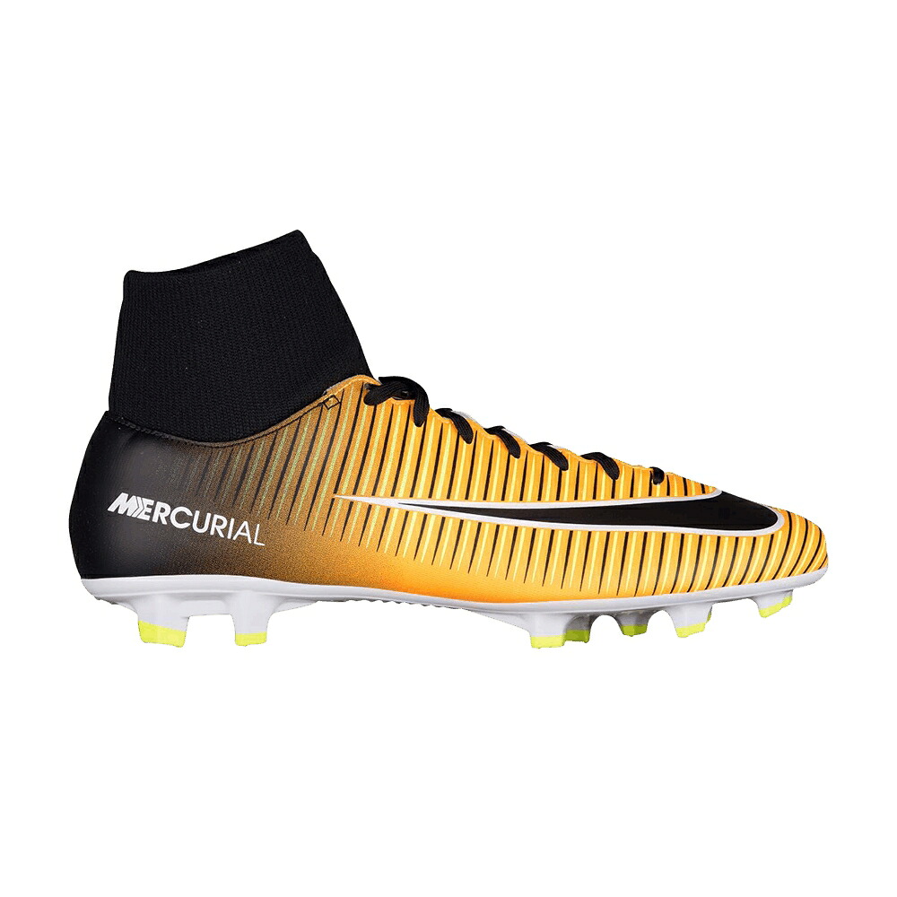 ナイキ ビクトリー クリーツ スパイク レーザー 橙 オレンジ 黒色 ブラック スニーカー メンズ NIKE MERCURIAL VICTORY 6 DF FG FOOTBALL CLEATS / LASER ORANGE BLACK｜スニケス