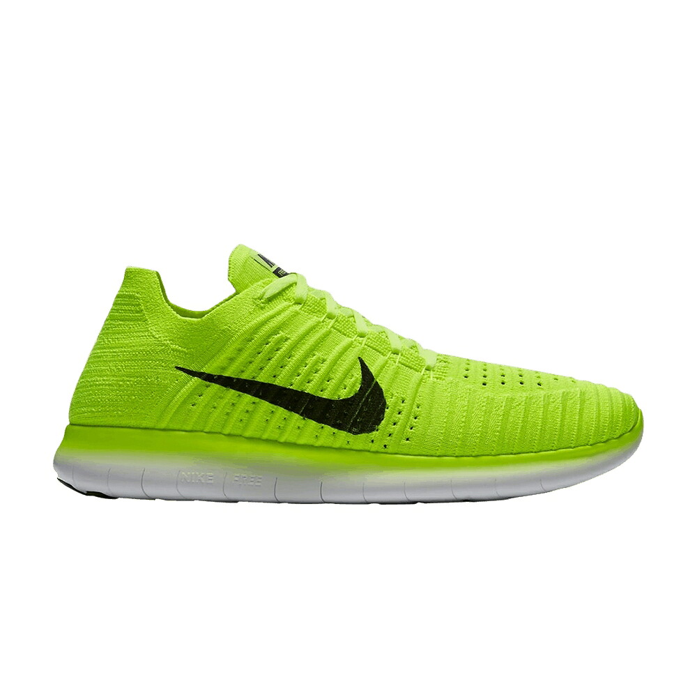 ナイキ フリー フライニット 黒色 ブラック 白色 ホワイト 'MEDAL STAND' スニーカー メンズ NIKE FREE RN FLYKNIT / VOLT BLACK WHITE|スニケス
