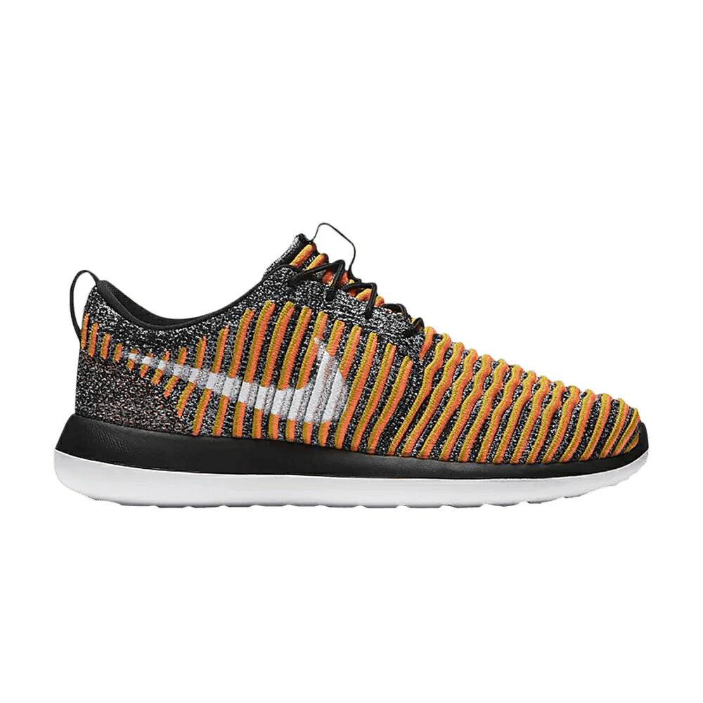 ナイキ 飛球編み物 黒いこと 黒いこと ゴールド \u0027BRIGHT MANGO\u0027 スニーカー レディース NIKE WMNS ROSHE TWO FLYKNIT / BRIGHT MANGO BLACK GOLD LEAD
