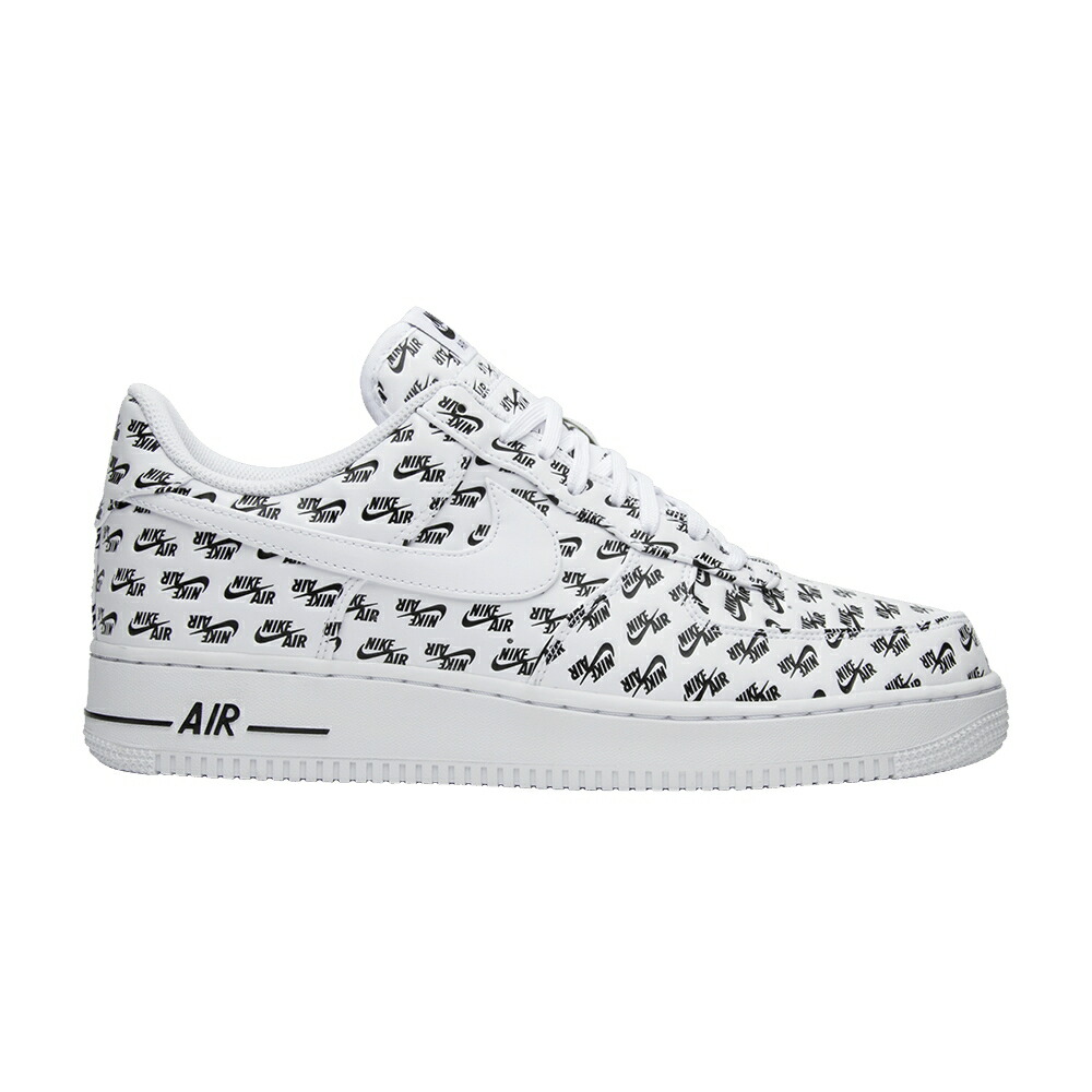 ナイキ ロゴ 白色 ホワイト 黒色 ブラック エアフォース 'ALL WHITE' スニーカー メンズ NIKE AIR FORCE 1 LOW 07 QS OVER LOGO / WHITE BLACK