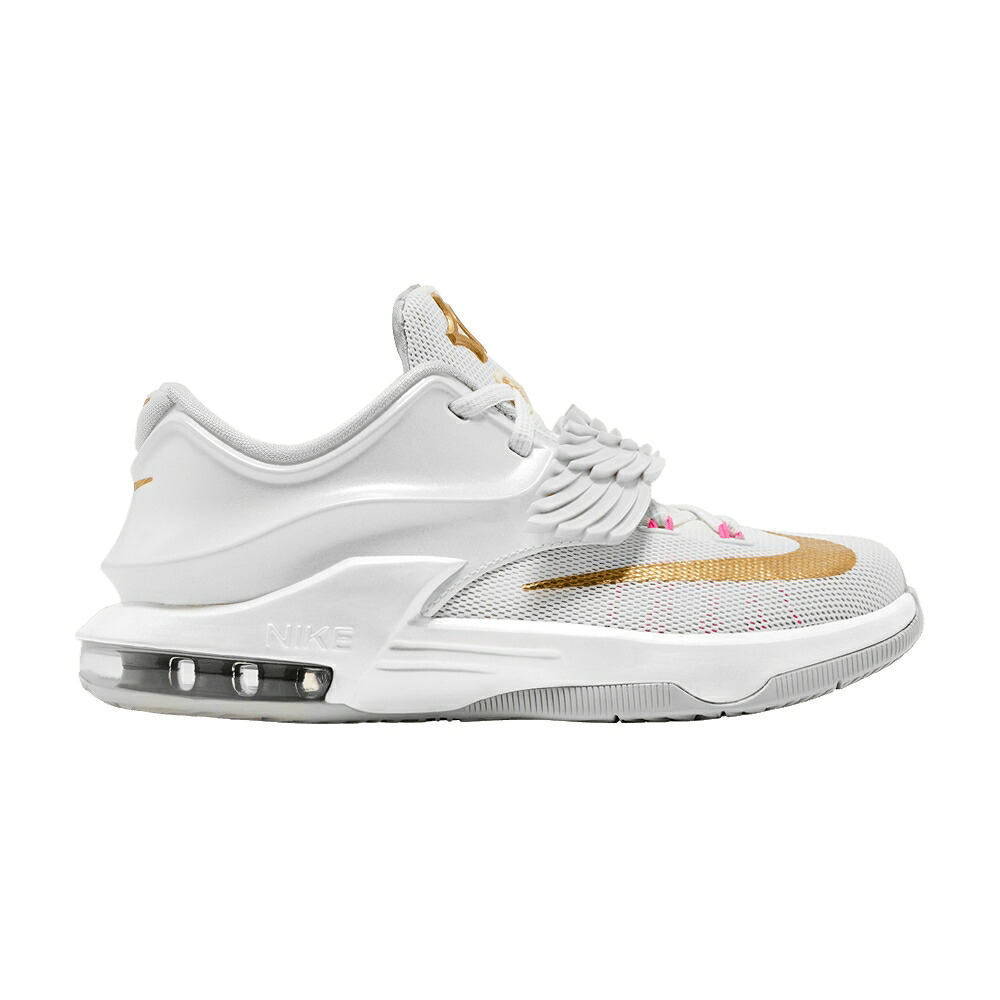 ナイキ 白いこと 白いこと ゴールド さくら色 \u0027AUNT PEARL\u0027 お坊っちゃん キッズ NIKE KD 7 GS / WHITE METALLIC GOLD PINK POW もの言う花 マタニティ スニーカー