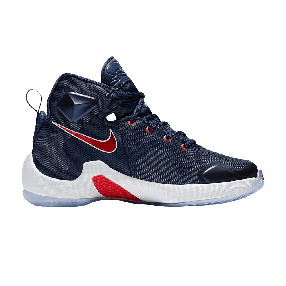 ナイキ レブロン サーティーン 紺色 ネイビー 白色 ホワイト 'USA' ジュニア キッズ NIKE LEBRON 13 GS / MIDNIGHT NAVY WHITE BRIGHT ベビー マタニティ スニーカー｜スニケス 58,850円