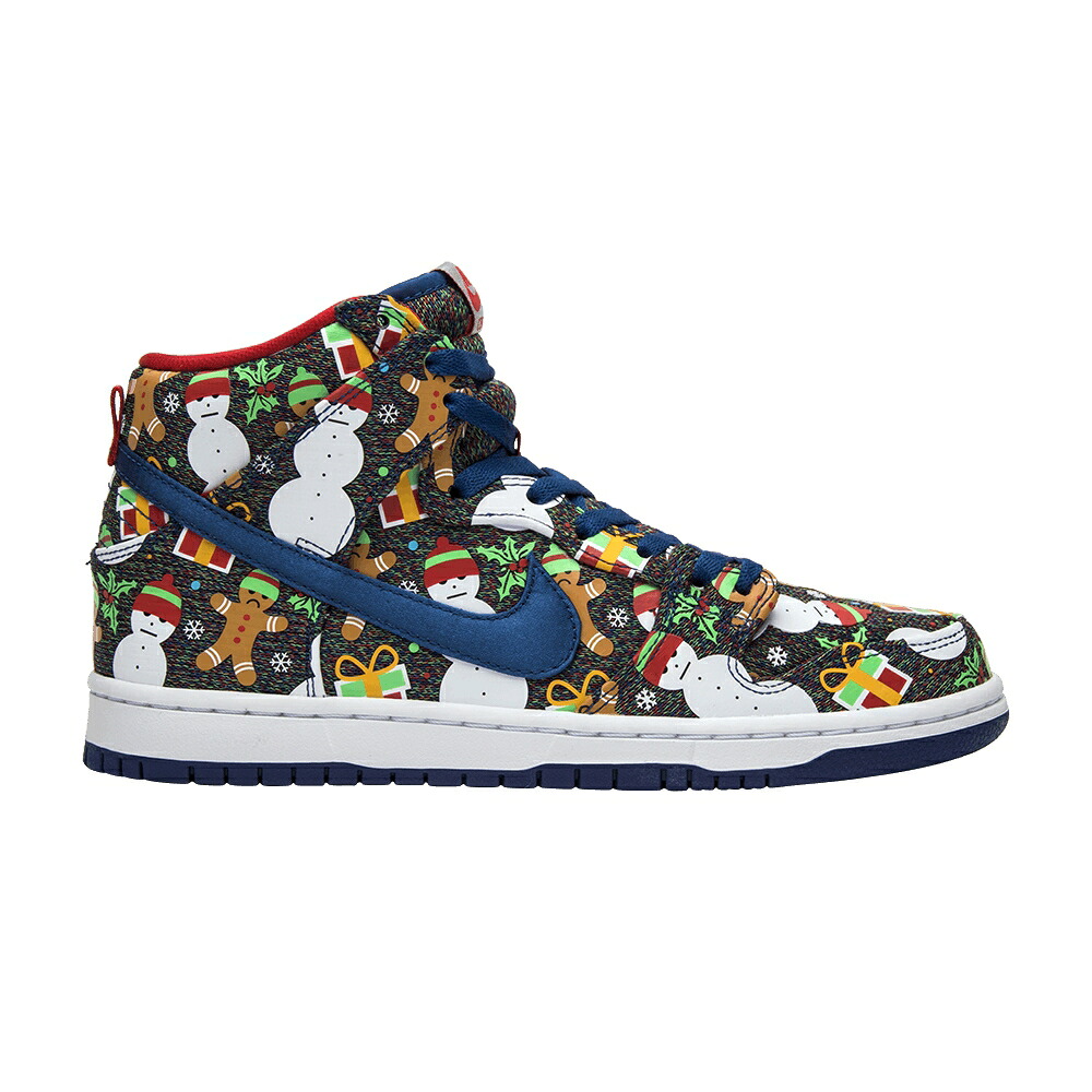 ナイキ エスビー ダンク プロ ハイ クリスマス 青色 ブルー ニット 'UGLY SWEATER' スニーカー メンズ NIKE CONCEPTS X SB DUNK PRO HIGH CHRISTMAS 2017 / BLUE RIBBON MULTI KNIT