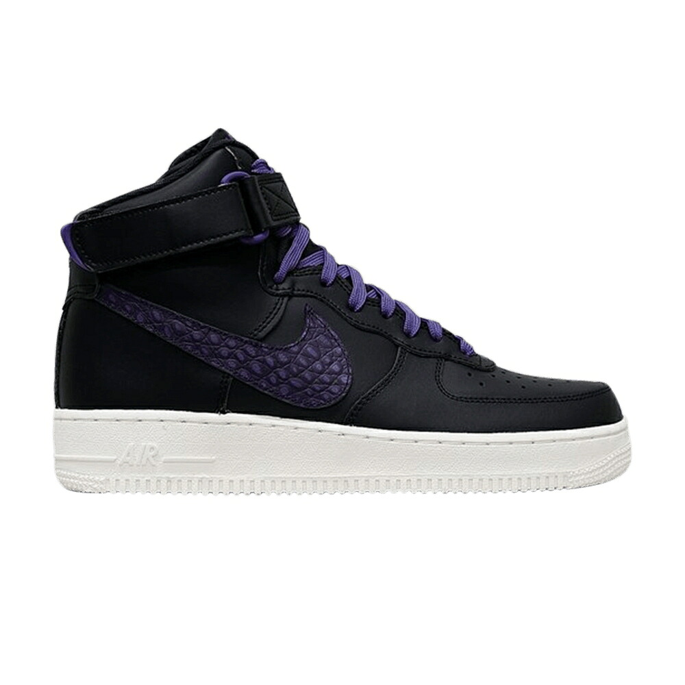 ナイキ ご機嫌 黒いこと 黒いこと 紫 パープル 地びた 空軍 \u0027PURPLE SKIN\u0027 スニーカー メンズ NIKE AIR FORCE 1 HIGH 07 LV8 CROC / BLACK SAIL PURPLE DYNASTY GRAND