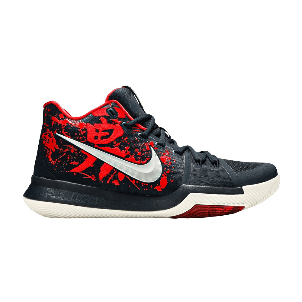 ナイキ カイリー 赤 レッド 白色 ホワイト 'SAMURAI' スニーカー メンズ NIKE KYRIE 3 / DARK OBSIDIAN RED WHITE