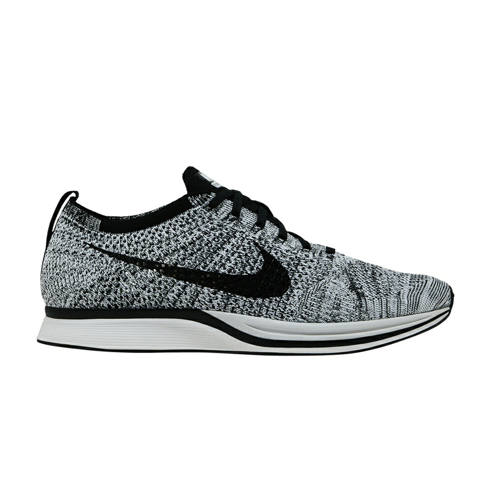 ナイキ フライニット 白色 ホワイト 黒色 ブラック OREO 1.0 スニーカー メンズ NIKE FLYKNIT RACER / WHITE BLACK VOLT