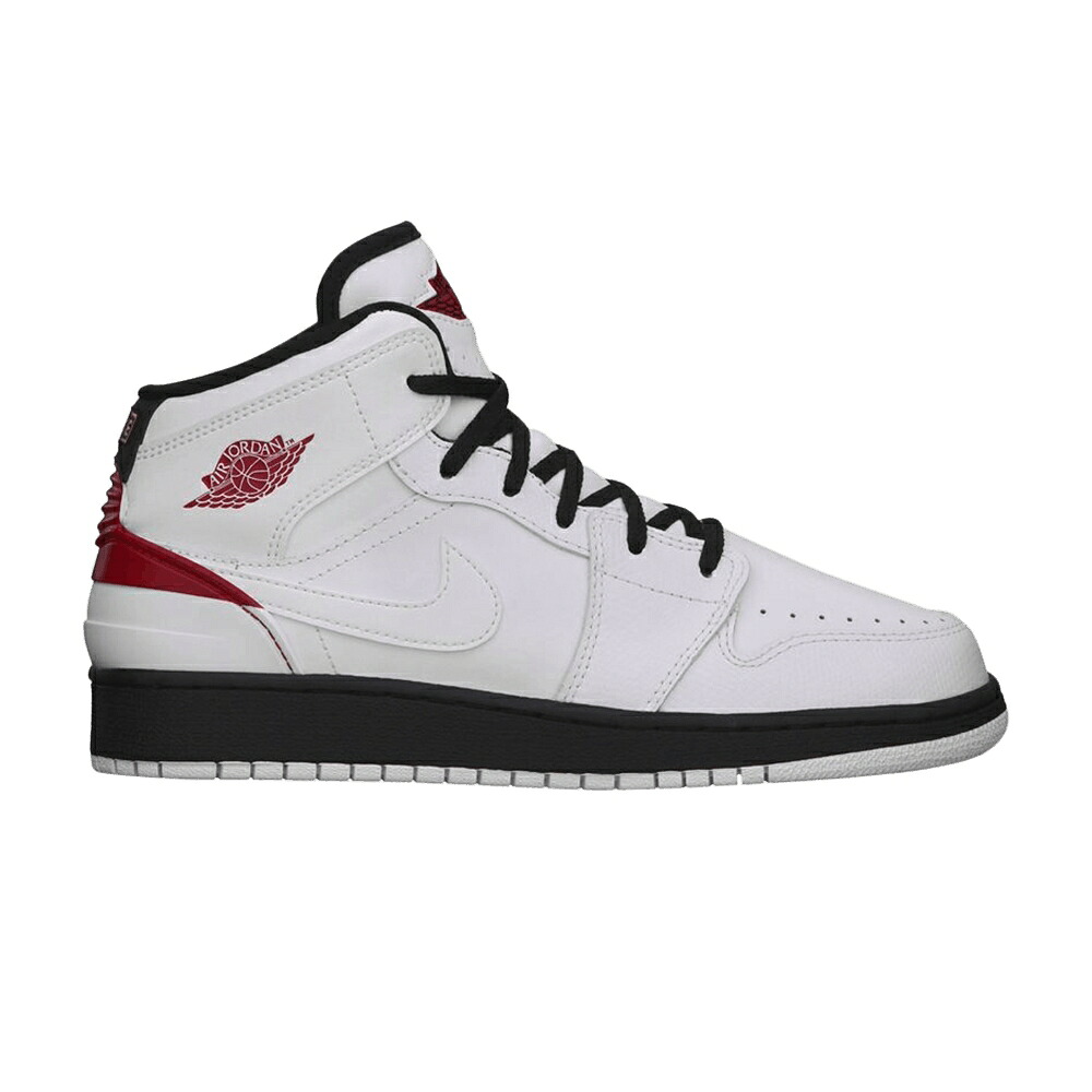ナイキ 白色 ホワイト 赤 レッド 黒色 ブラック エアジョーダン 'GYM RED' ジュニア キッズ AIR JORDAN AIR JORDAN 1 RETRO 86 GS / WHITE GYM RED BLACK ベビー マタニティ スニーカー｜スニケス