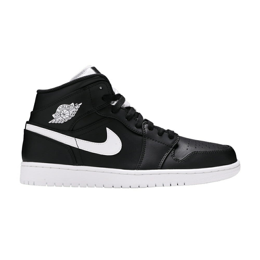 ナイキ ミッド 黒色 ブラック 白色 ホワイト エアジョーダン BLACK WHITE スニーカー メンズ AIR JORDAN AIR JORDAN 1 RETRO MID / BLACK WHITE WHITE