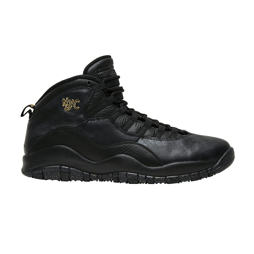 ナイキ 黒色 ブラック 灰色 グレー エアジョーダン 'NYC' スニーカー メンズ AIR JORDAN AIR JORDAN 10 RETRO / BLACK BLACK DARK GREY METALLIC